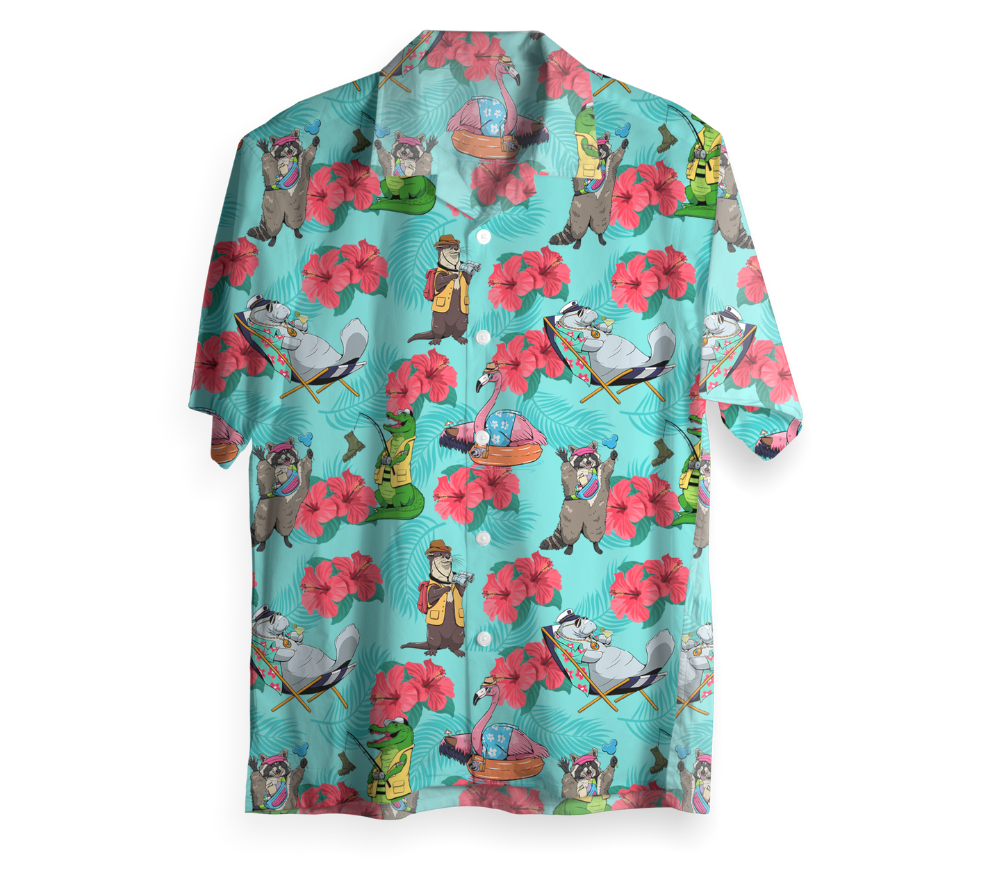 Florida Floral Vacation Button Up